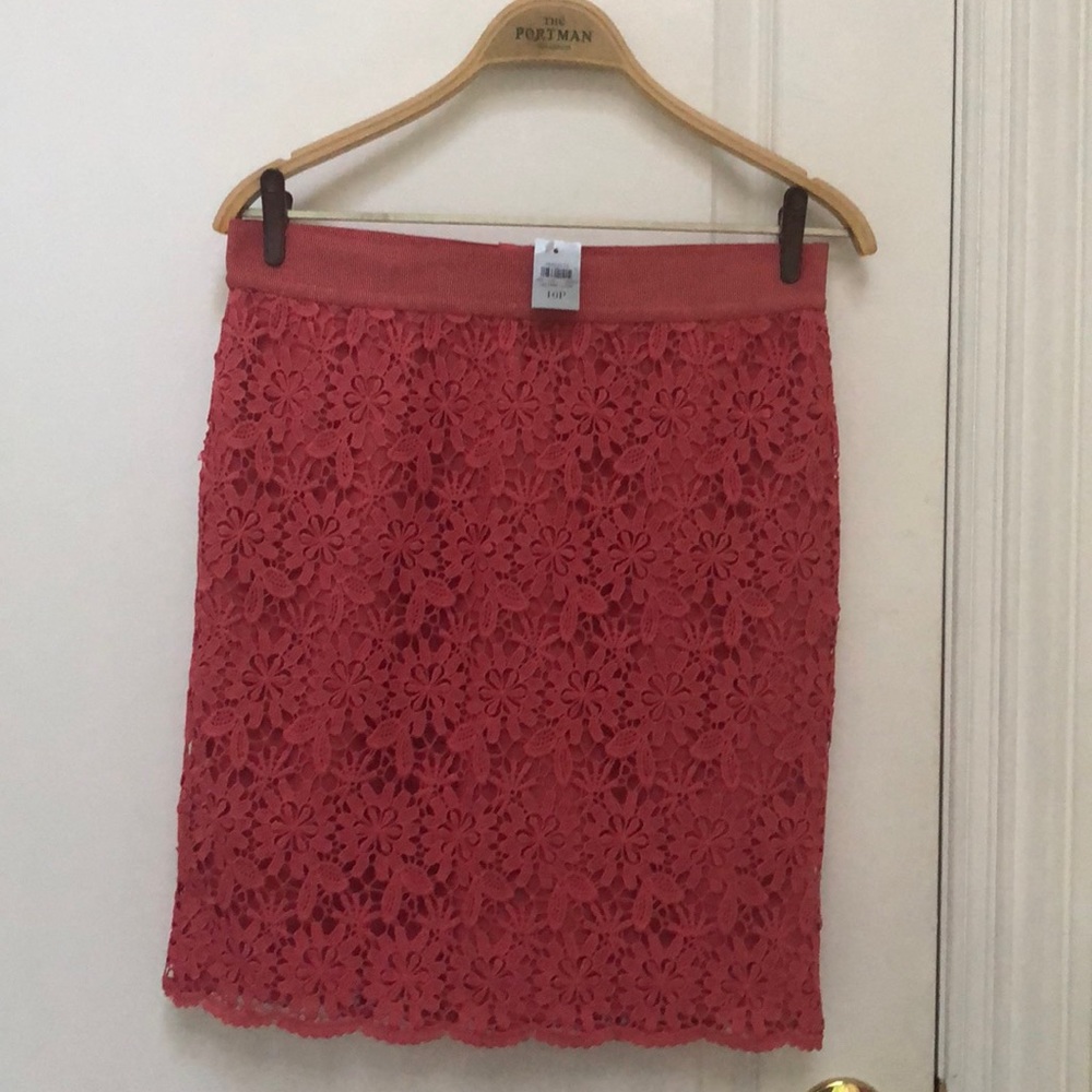 Pink lace line skirt mini